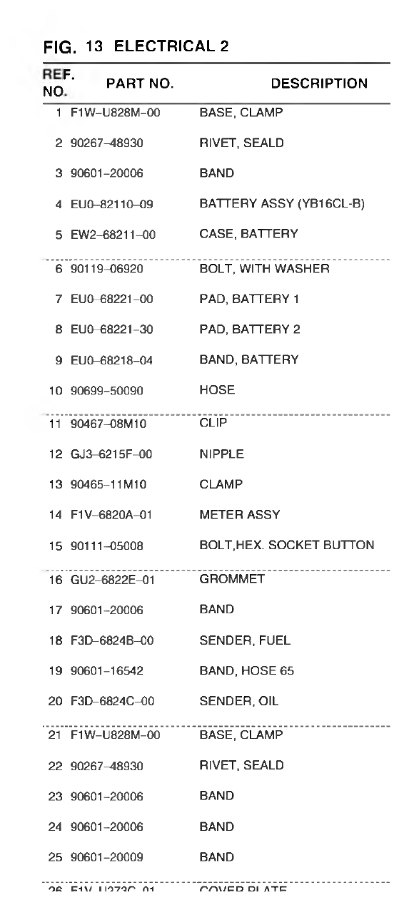 Yamaha VX700-S(F3D7_6DUD_6DU1 ELECTRICAL 2 parts diagram